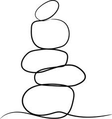 Stacked Stones One Line Art for Balance