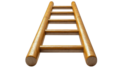 Wooden ladder against a black background