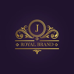Golden J Monogram Royal Brand Logo