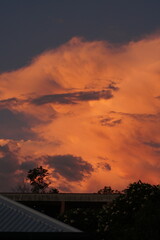 Orange clouds at sunset