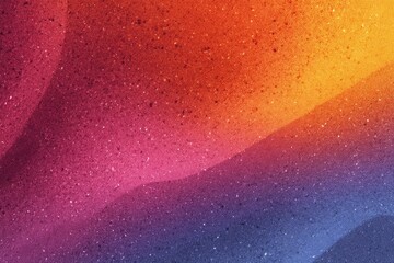 Abstract gradient texture with swirling, textured hues of orange, pink, and blue; speckled, grainy appearance