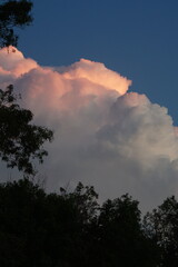 Fluffy cloud at sunset