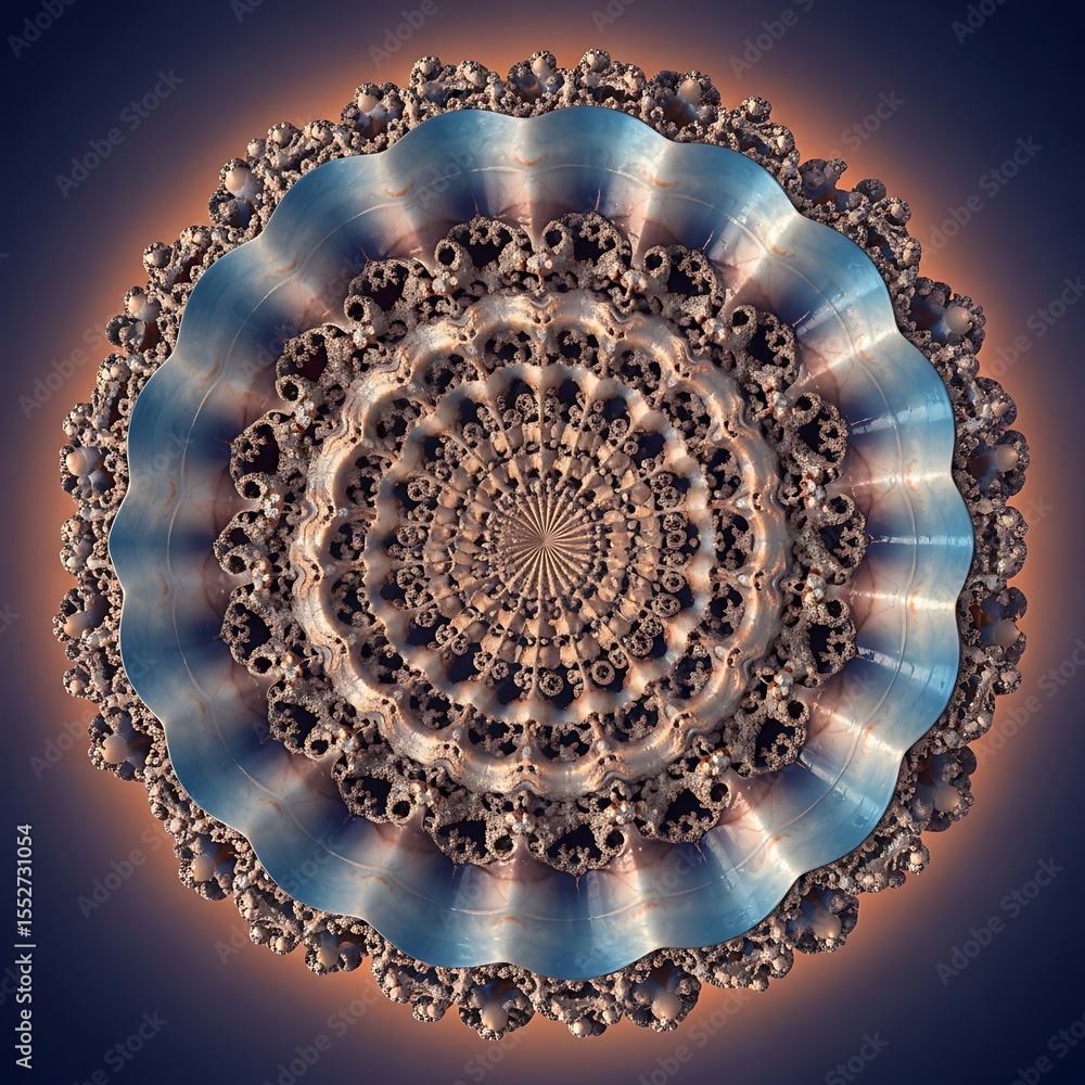 Fototapete abstract fractal art design intricate pattern complex geometry digital rendering modern art illustra
