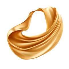 Golden silk draped elegantly against a vibrant multicolored striped background a stylish abstract design
