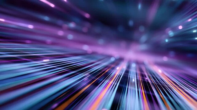 Dynamic Burst of Colorful Light Rays Creating a Vibrant Abstract Visual of Speed and Motion in Digital Environment