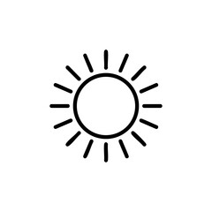 Sun icon in simple black outline style