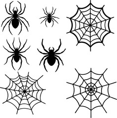 Set of spider web for Halloween. Halloween cobweb, frames and borders, Spider web icon set
