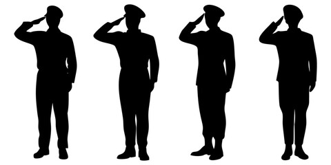 Soldiers Silhouetted Images Army man in various actions
