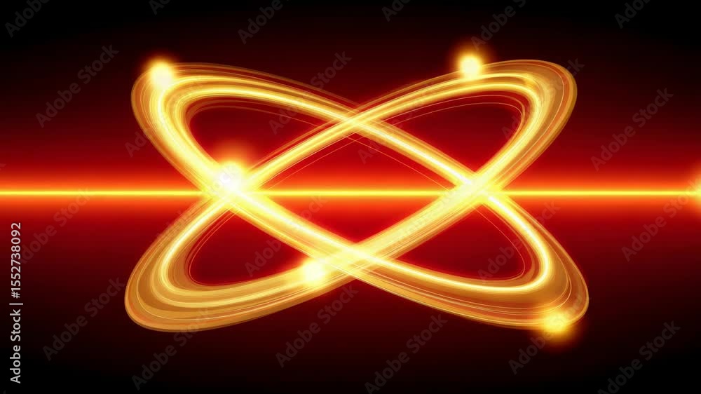 Aufkleber glowing energy rings in orange and yellow against a dark background creating a dynamic visual effect