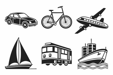 transportation icons set
