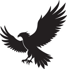 Eagle in Flight Silhouette – powerful and dynamic pose with wings spread.
