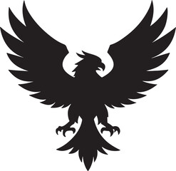 Eagle in Flight Silhouette – powerful and dynamic pose with wings spread.
