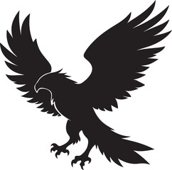 Eagle in Flight Silhouette – powerful and dynamic pose with wings spread.
