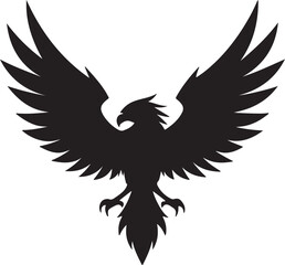 Eagle in Flight Silhouette – powerful and dynamic pose with wings spread.
