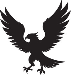 Eagle in Flight Silhouette – powerful and dynamic pose with wings spread.
