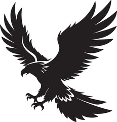 Eagle in Flight Silhouette – powerful and dynamic pose with wings spread.
