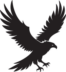 Eagle in Flight Silhouette – powerful and dynamic pose with wings spread.
