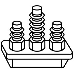 Minimalist Screw Storage Line Art Vector