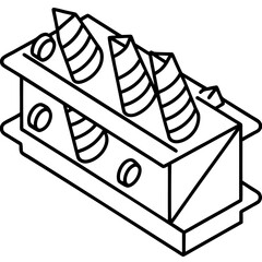 Minimalist Screw Storage Line Art Vector