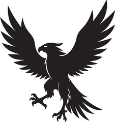 Eagle in Flight Silhouette – powerful and dynamic pose with wings spread.
