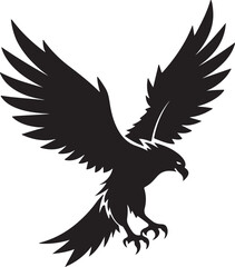 Eagle in Flight Silhouette – powerful and dynamic pose with wings spread.
