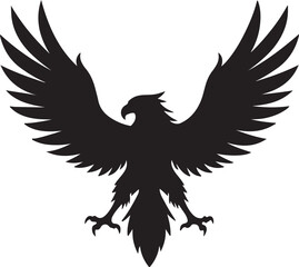 Eagle in Flight Silhouette – powerful and dynamic pose with wings spread.
