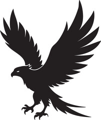 Eagle in Flight Silhouette – powerful and dynamic pose with wings spread.

