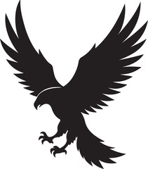 Eagle in Flight Silhouette – powerful and dynamic pose with wings spread.
