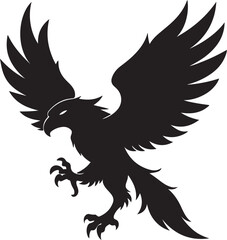 Eagle in Flight Silhouette – powerful and dynamic pose with wings spread.
