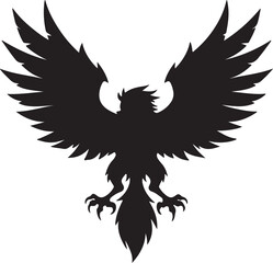 Obraz premium Eagle in Flight Silhouette – powerful and dynamic pose with wings spread. 