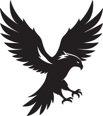 Eagle in Flight Silhouette – powerful and dynamic pose with wings spread.
