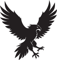 Eagle in Flight Silhouette – powerful and dynamic pose with wings spread.
