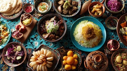 Eid Feast Table With Traditional Food