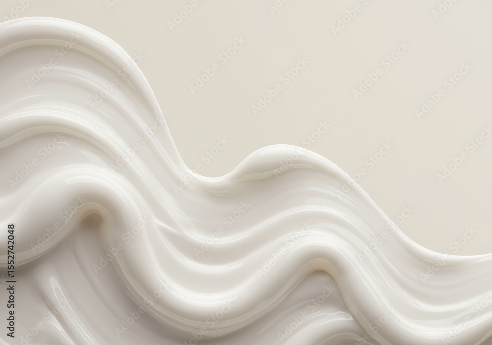 Poster swirls of smooth white cream create a textured abstract background