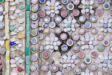 Decorative Mosaic Pattern with Colorful Floral Design Elements