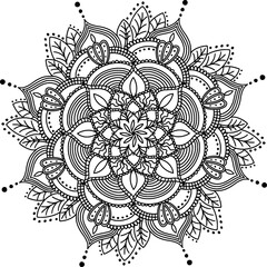 Round pattern coloring book antistress mandala. doodle style illustration. Oriental drawing for coloring.