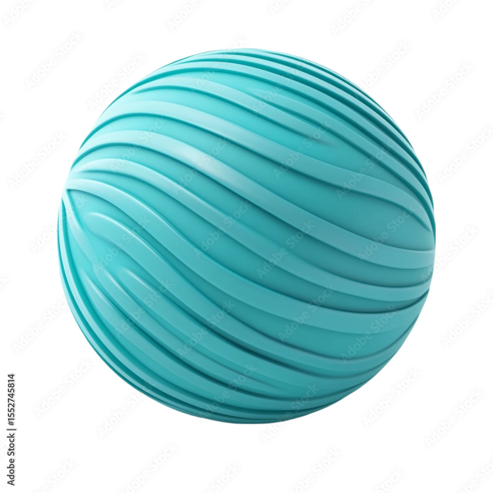 Aufkleber teal sphere with wavy textured surface abstract 3d render