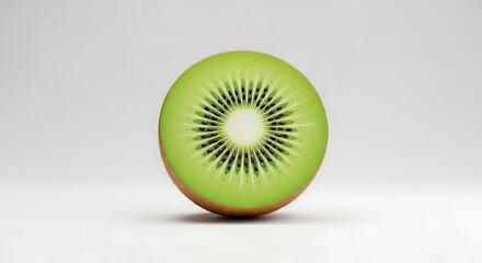 Sliced kiwi fruit, on a white surface, healthy eating concept