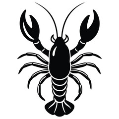 Black and White Lobestar Silhouette Vector Design