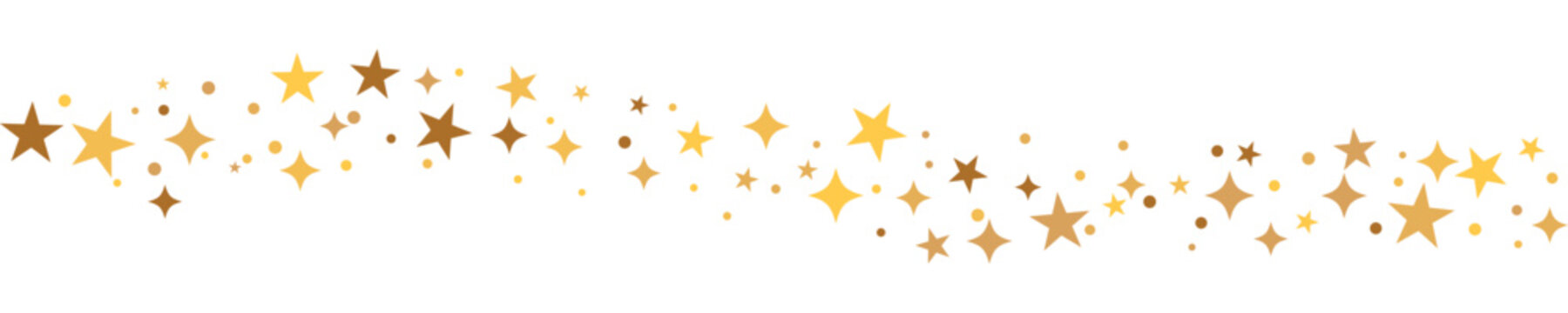 Christmas banner. Gold star border, divider vector