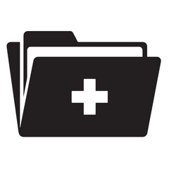 Obraz premium Medical records folder icon illustration representing healthcare and medical information storage