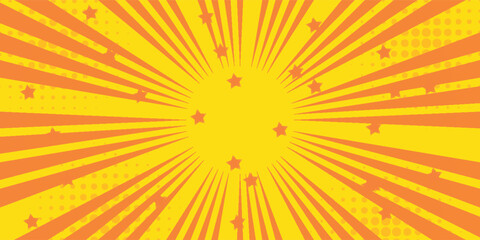 PrintVibrant Comic Burst Background - Orange and Yellow Celebration