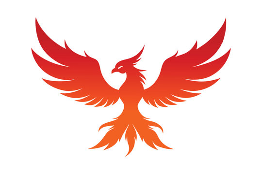 Majestic phoenix vector illustration isolated on white background