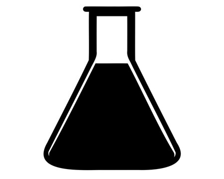 chemical flask silhouette vector illustration, chemical flask icon