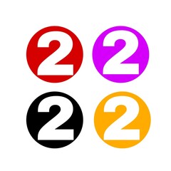 vector illustration of a set of colorful numbers