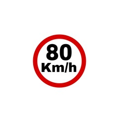 speed limit sign isolated on white background 