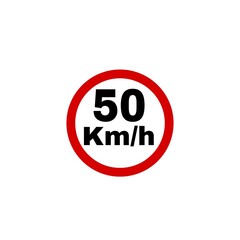 speed limit sign isolated on white background 