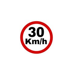 speed limit sign isolated on white background 