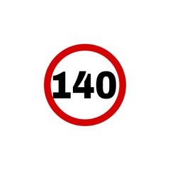 speed limit sign isolated on white background 