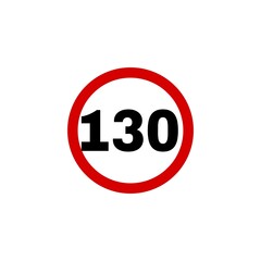 speed limit sign isolated on white background 